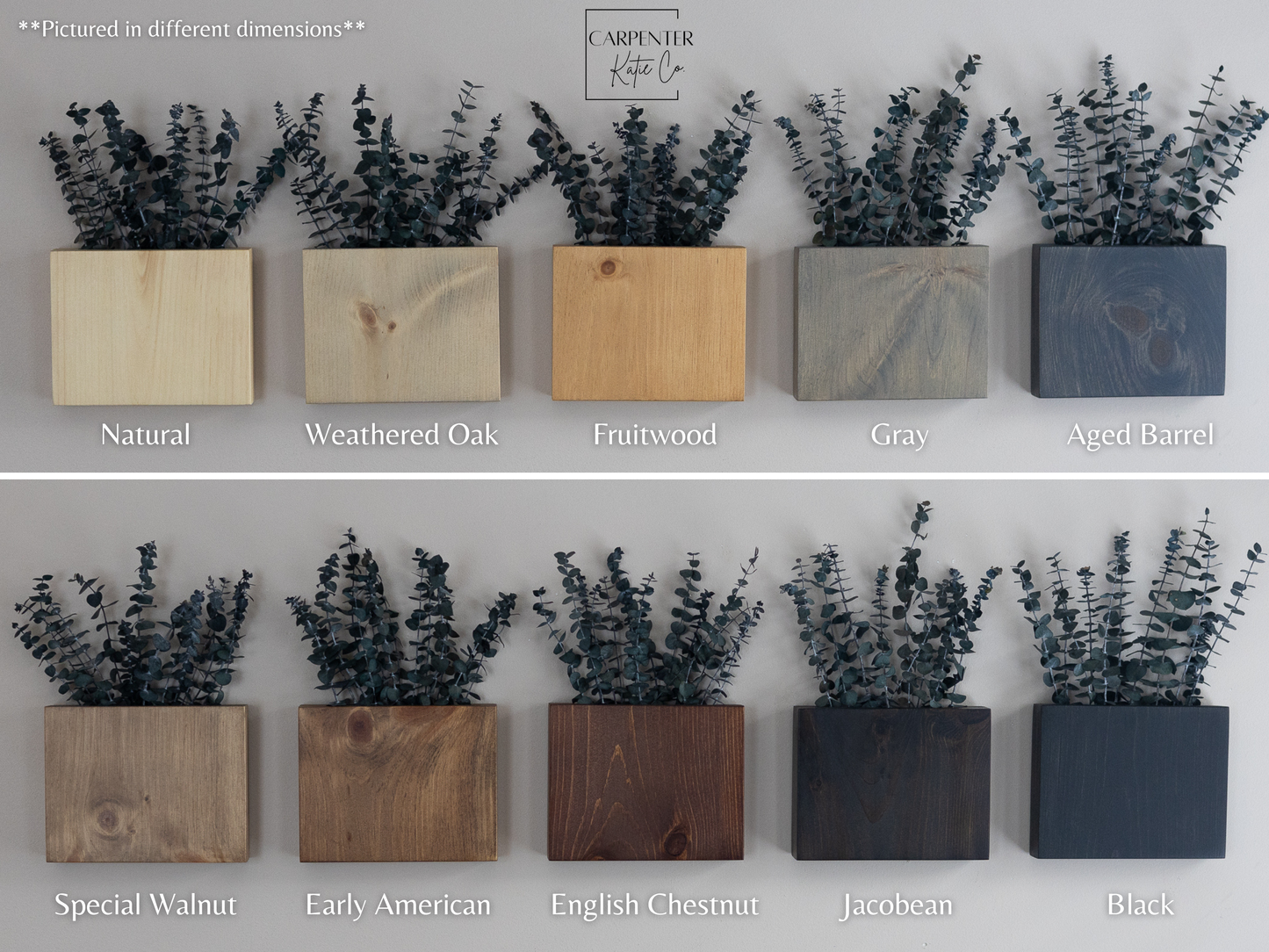 Large Wood Wall Pocket 15 Inch Dip Painted