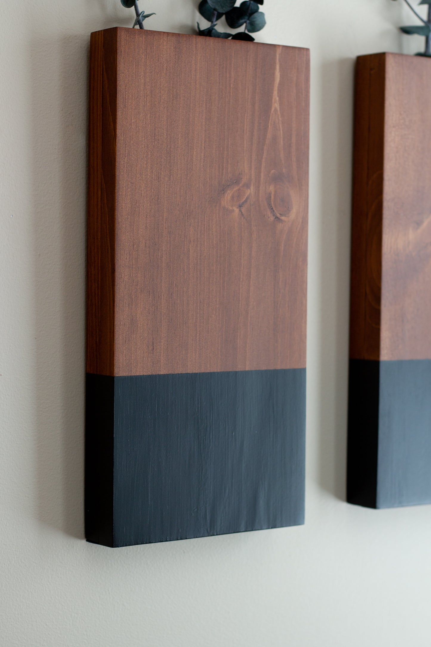 Large Wood Wall Pocket 15 Inch Dip Painted