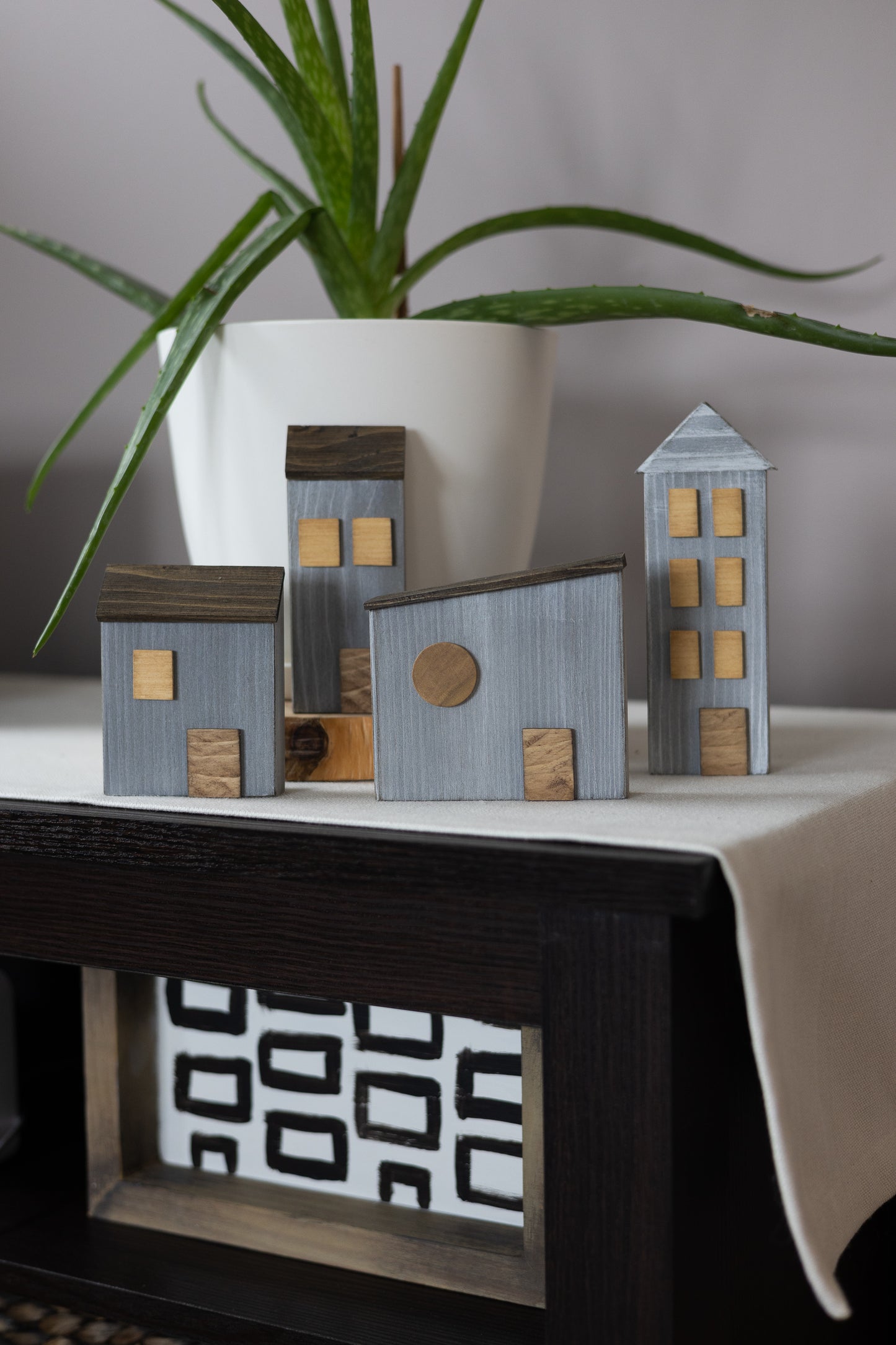 Mini Wood Houses | Set of Two