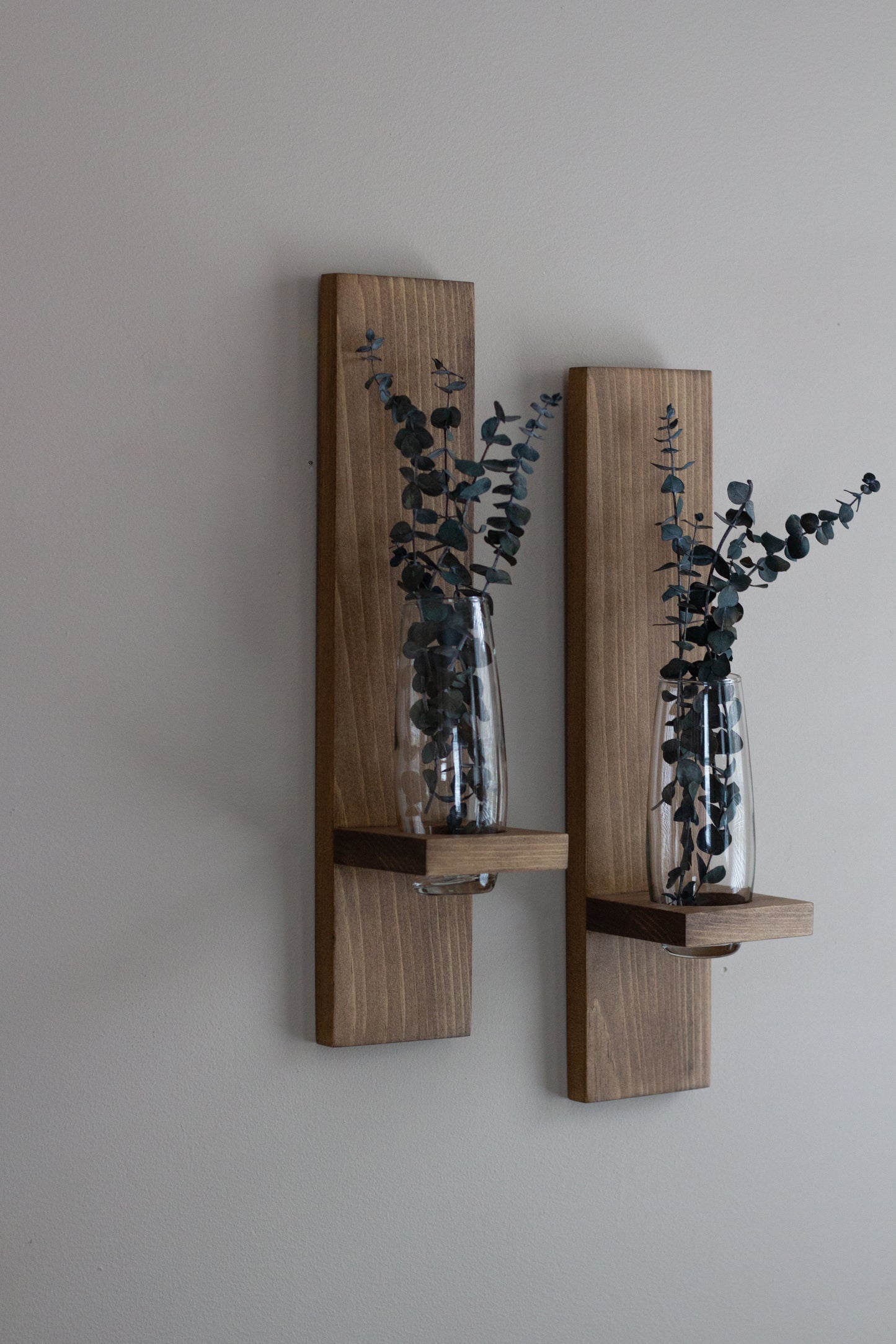 Wood Wall Hanging Bud Vase