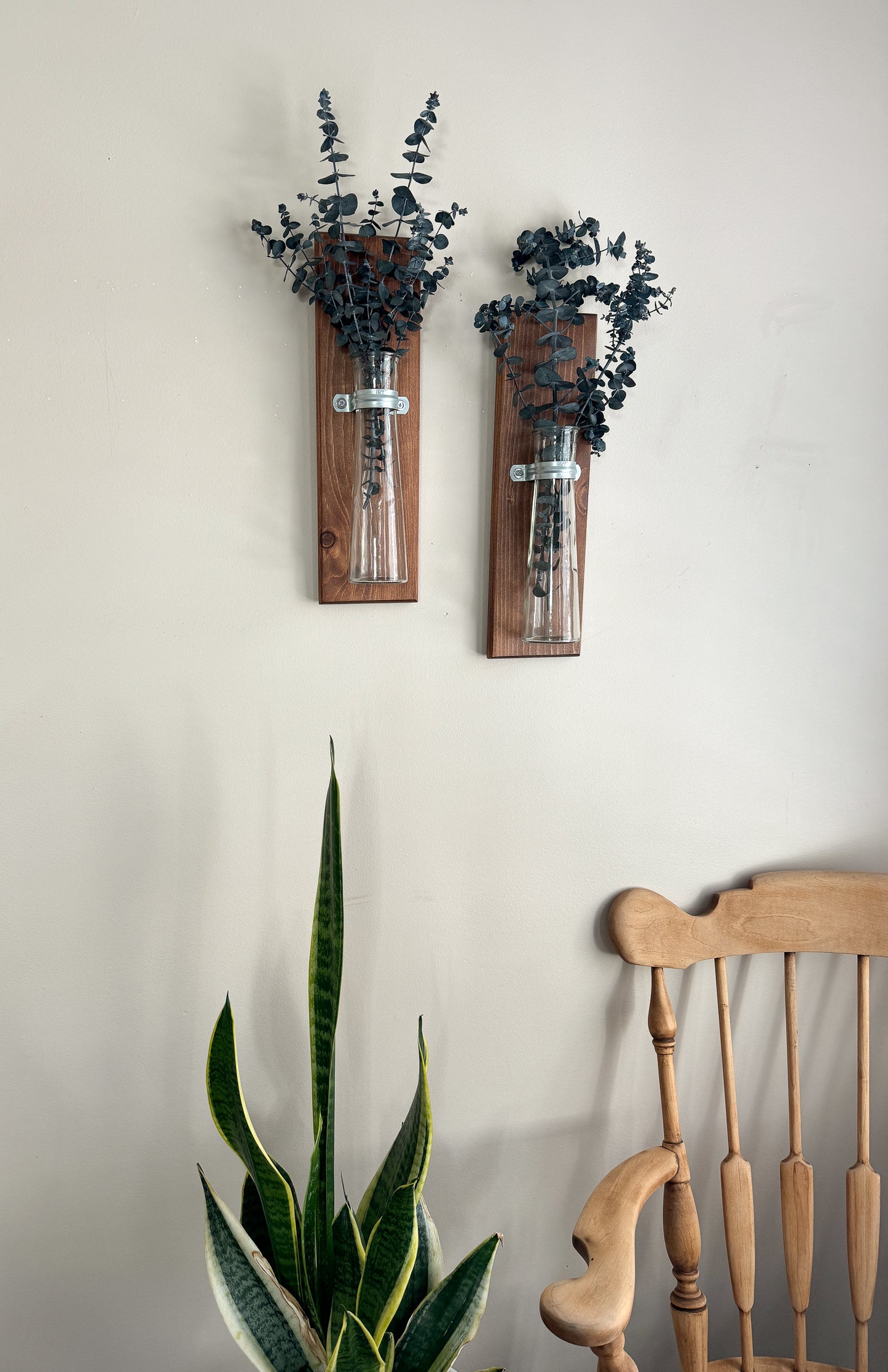 Wall Hanging Vase with Metal Strap