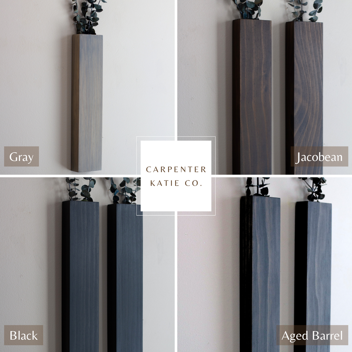 Slim 12 Inch Wood Wall Pocket with Eucalyptus – Carpenter Katie Co.