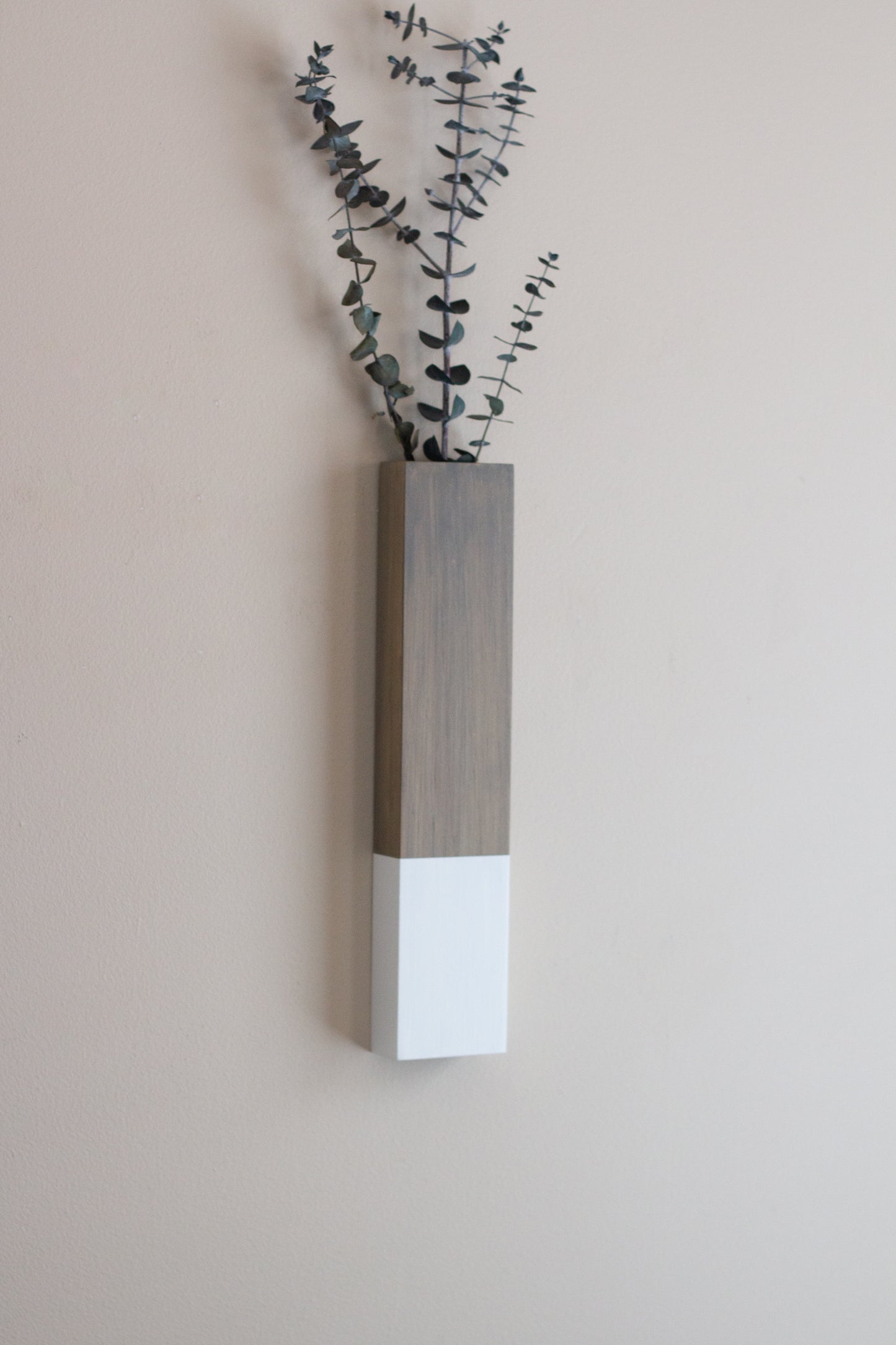 Slim Wood Wall Pocket Dip Paint with Eucalyptus